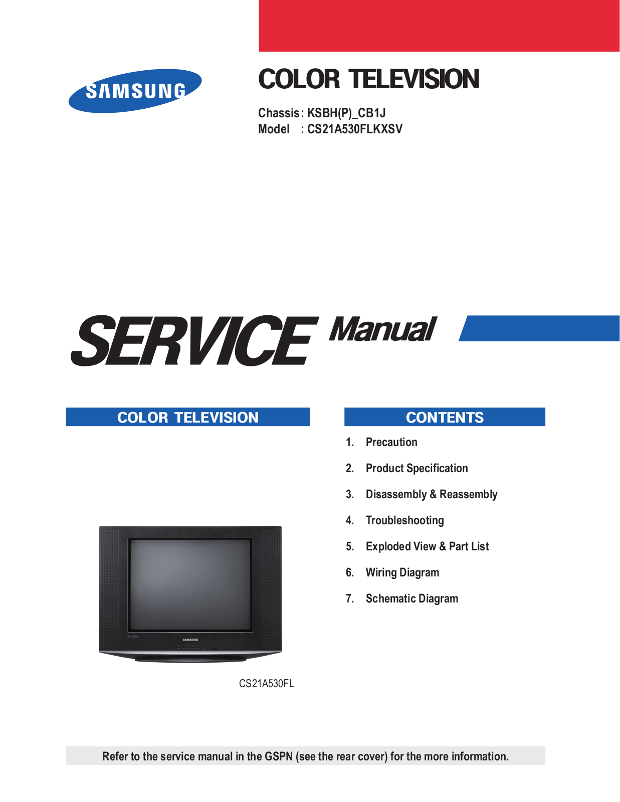 Samsung CS21A530FLKXSV Schematic