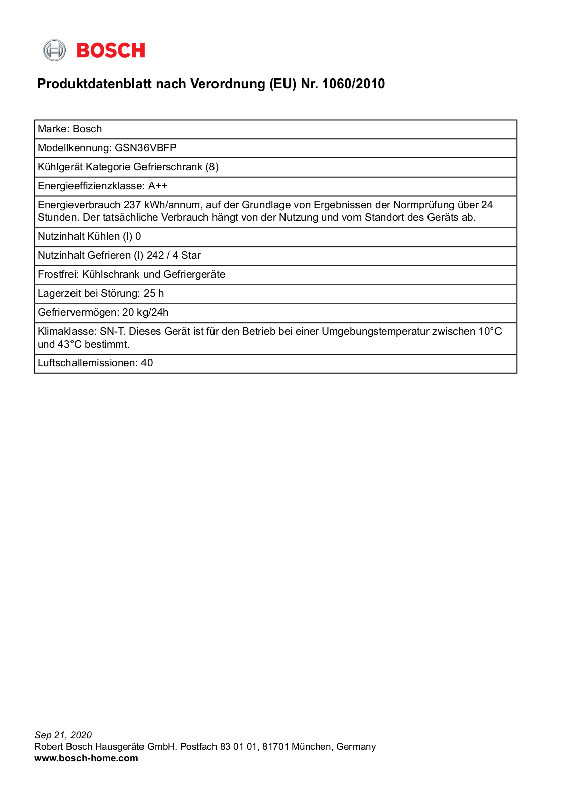 Bosch GSN36VBFP Service Manual