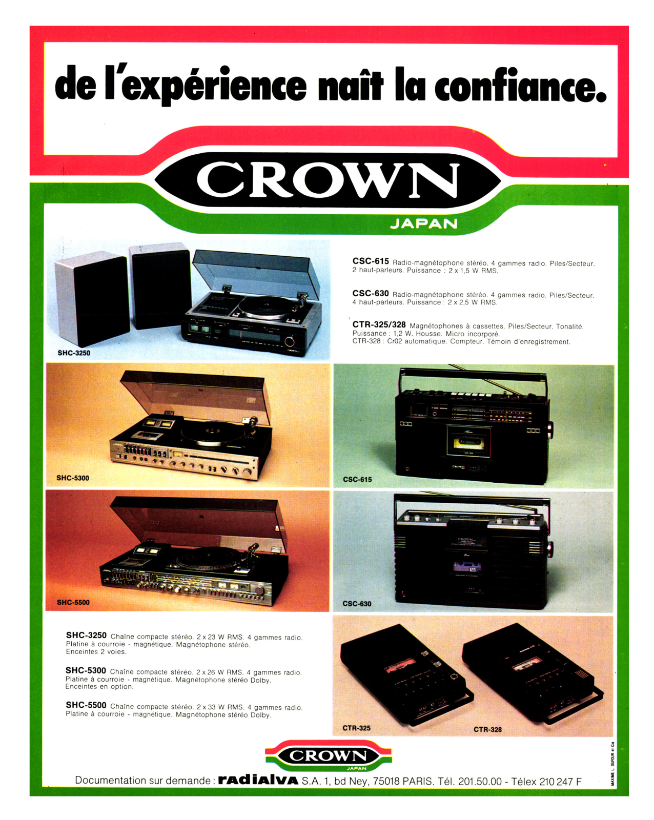 Crown CSC-615, CSC-630, CTR-325 User Manual