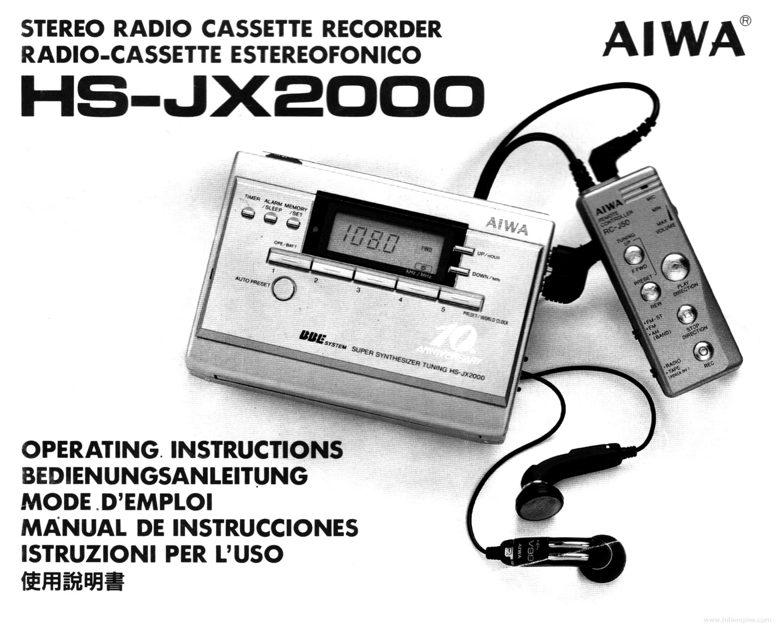 AIWA HS-JX2000 User Manual