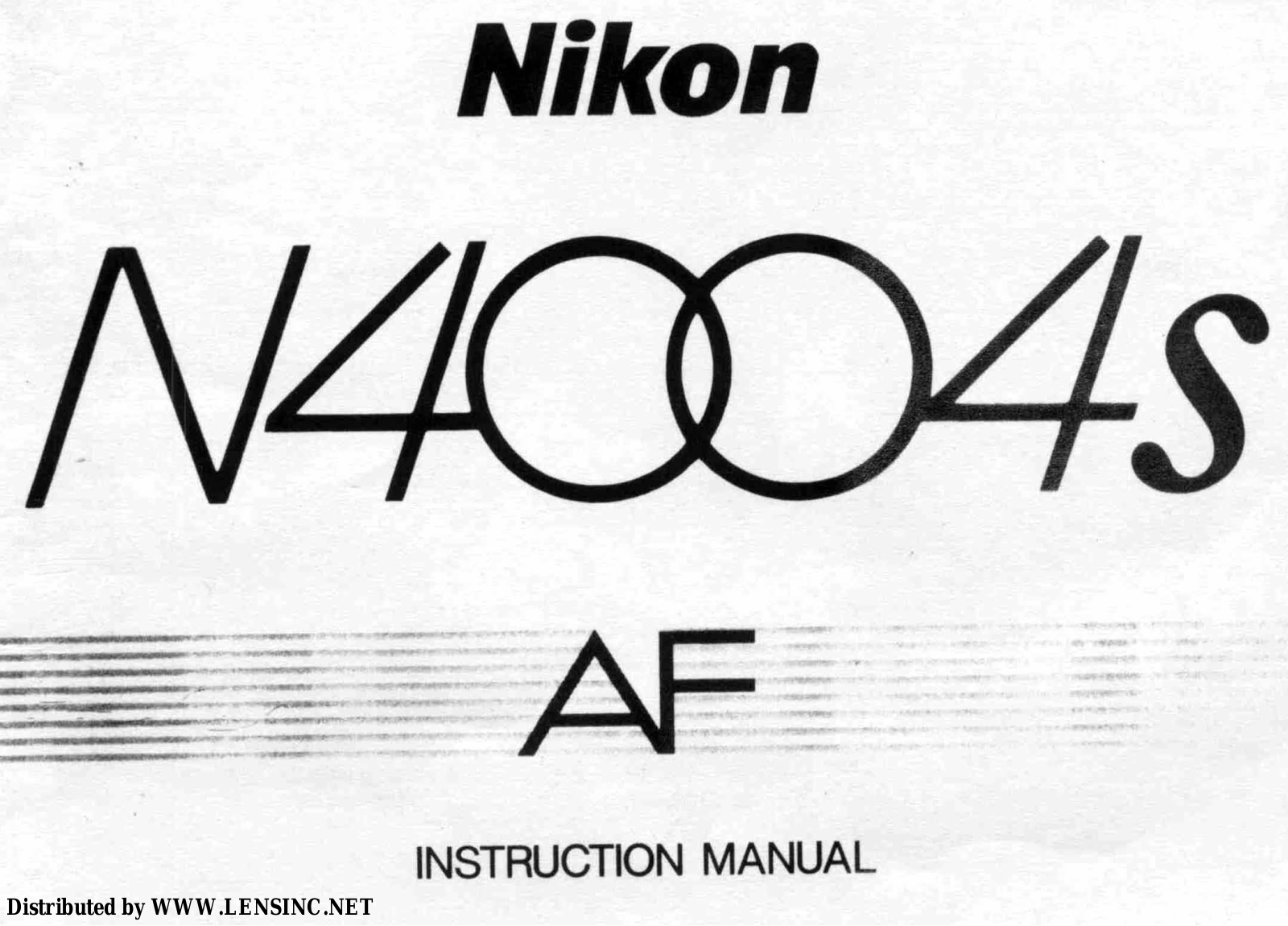 Nikon N4004S AF Operating Instructions