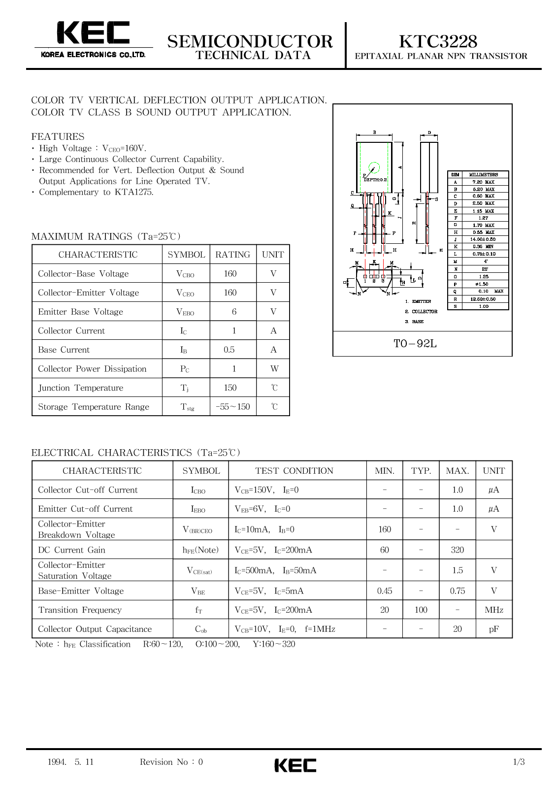 KEC KTC3228 Datasheet