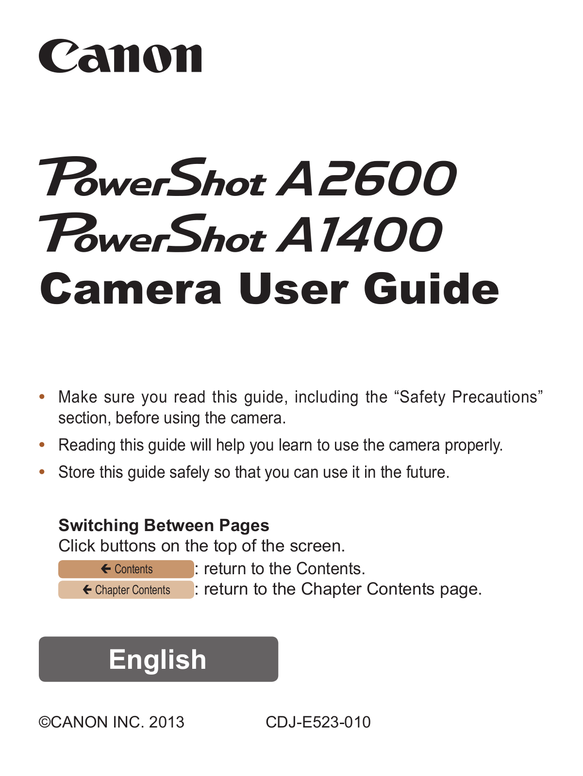 Canon A2600 User Manual