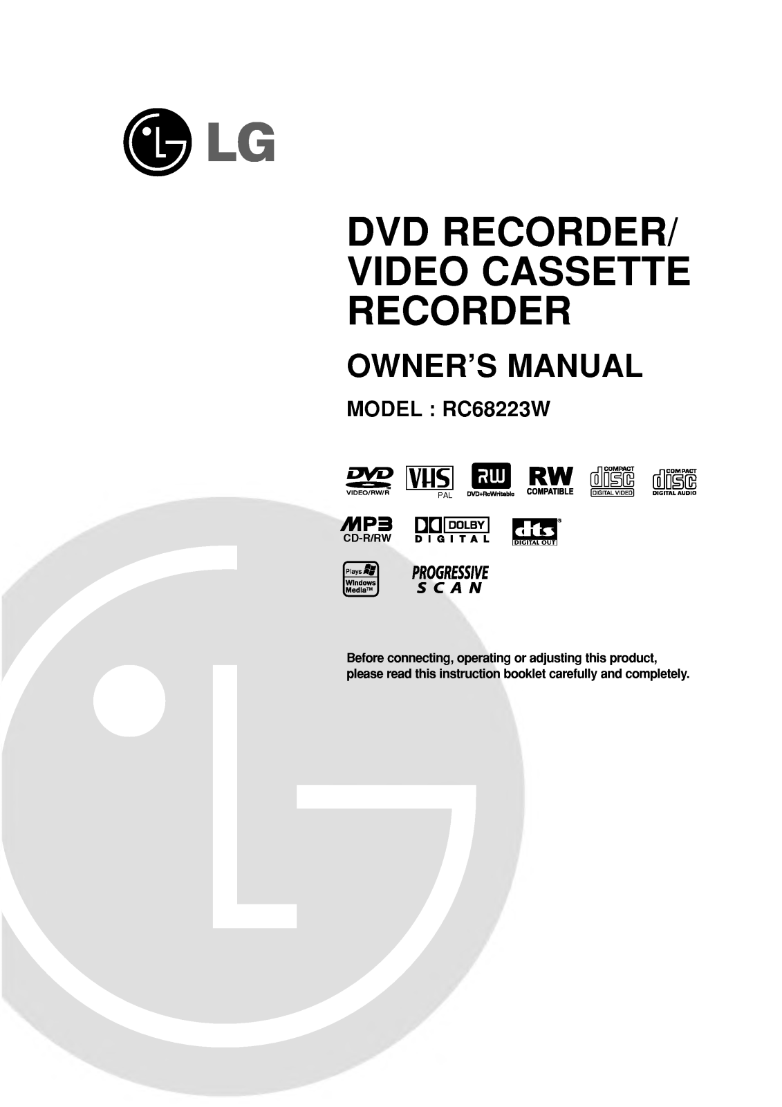 LG RC68223W User Manual