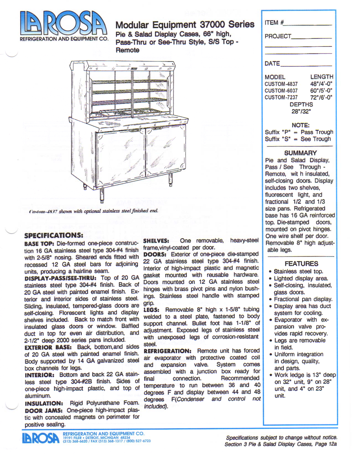 Larosa CUSTOM-4837 User Manual