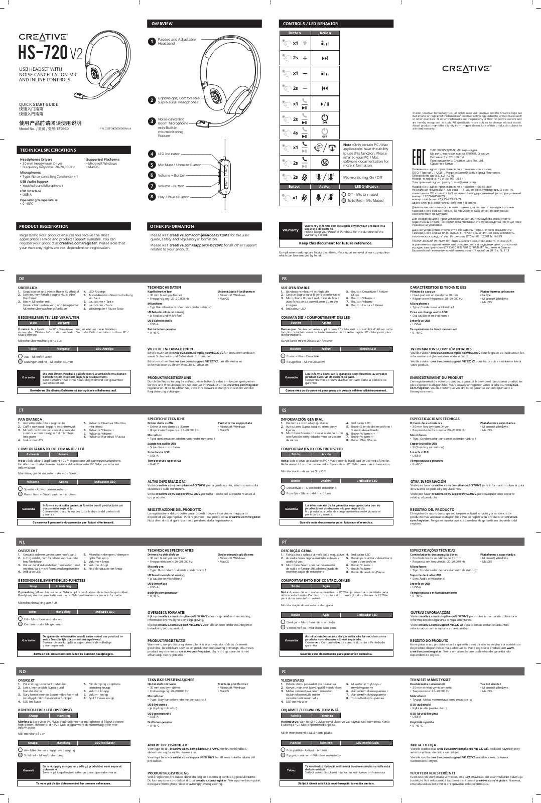 Creative HS=720 V2 Quick start guide - ManualMachine.com