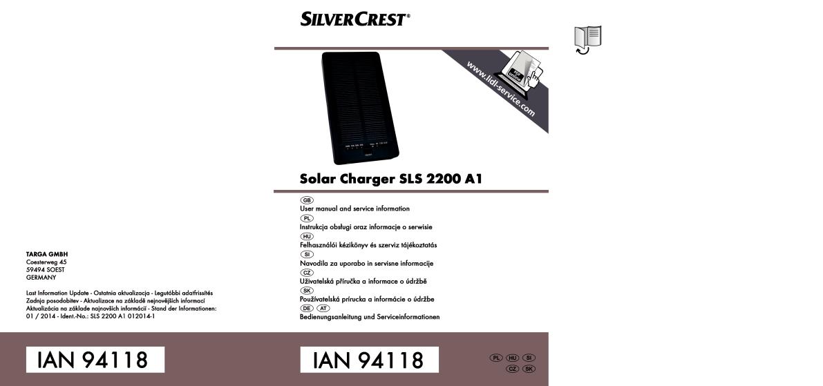 Silvercrest SLS 2200 A1 User Manual