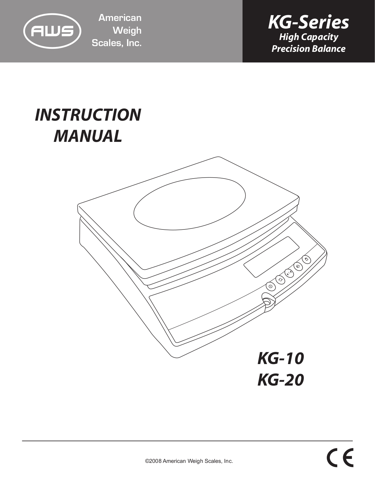 American Weigh Scales (AWS) KG-10 User Manual