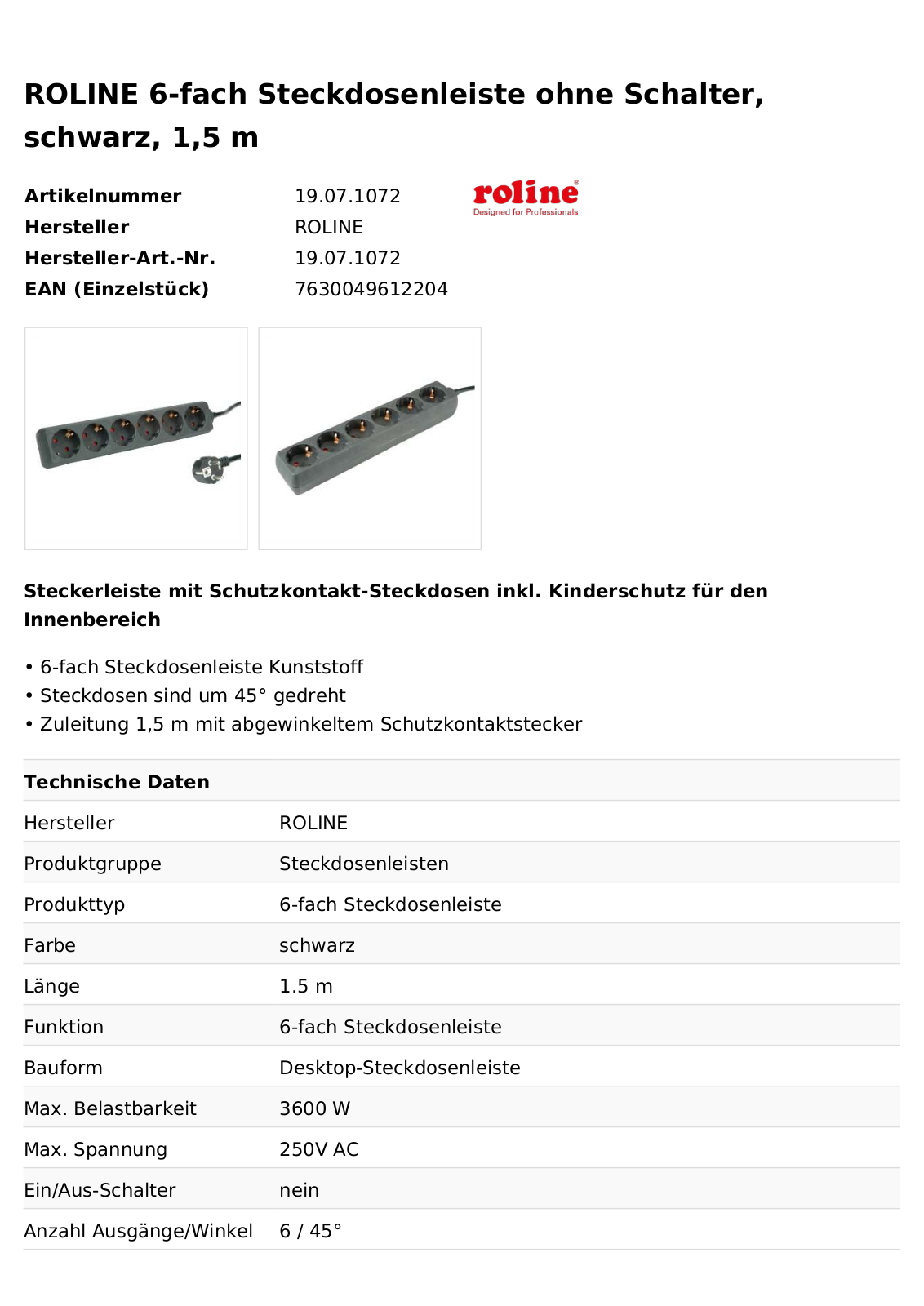 Roline 19.07.1072 User Manual