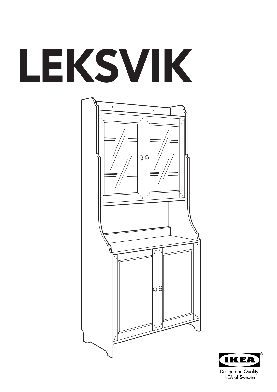 IKEA LEKSVIK BUFFET W-TOP CABINET 36 5-8X78 Assembly Instruction