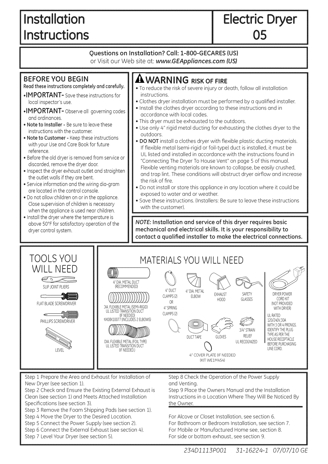 GE DNCD450EG9WC, GHDX100EM0WW, GRDN510EM0WS, GRDN510EM2WS, GRDN510GM2WS Installation Guide - ManualMachine.com
