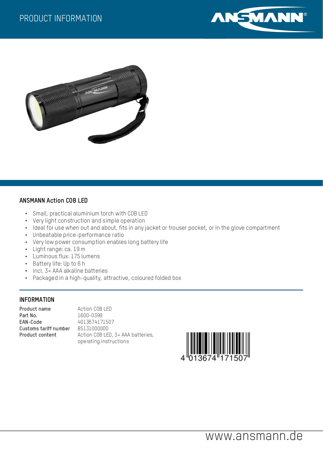 ANSMANN ANS 1600-0399 Datasheet - ManualMachine.com