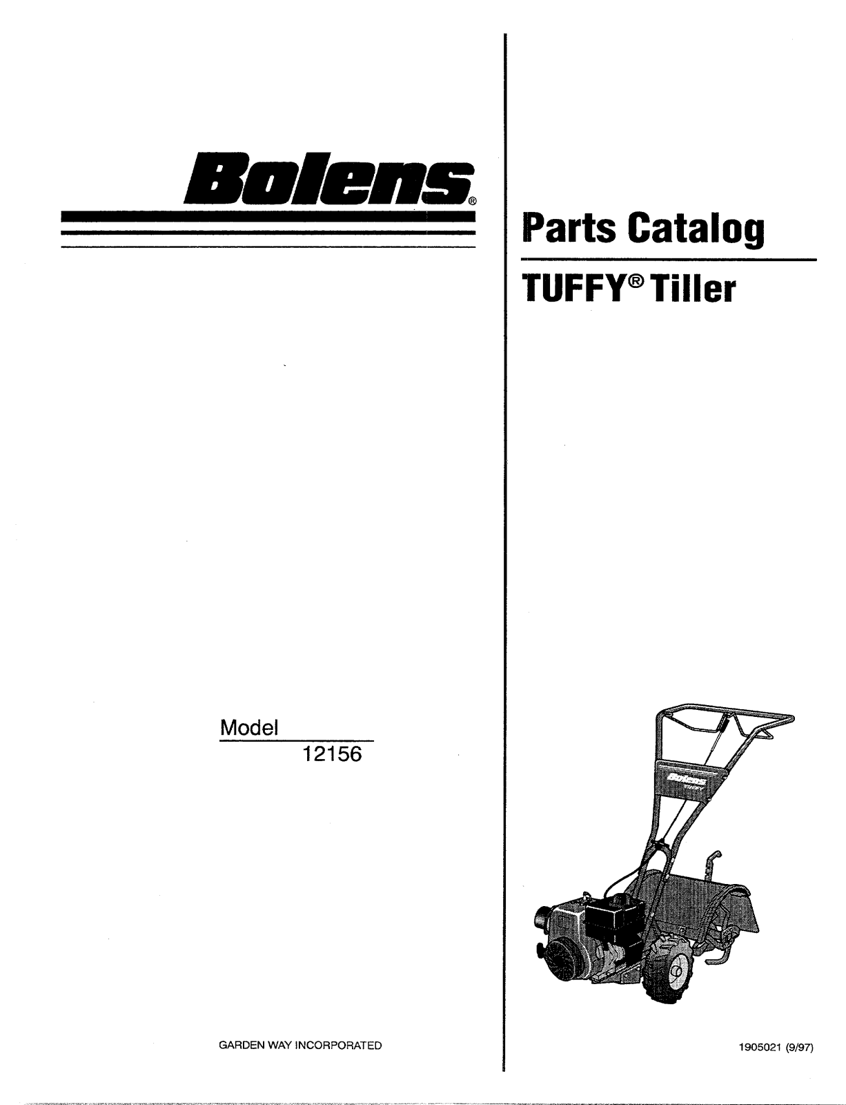 Bolens Tuffy 12156 User Manual