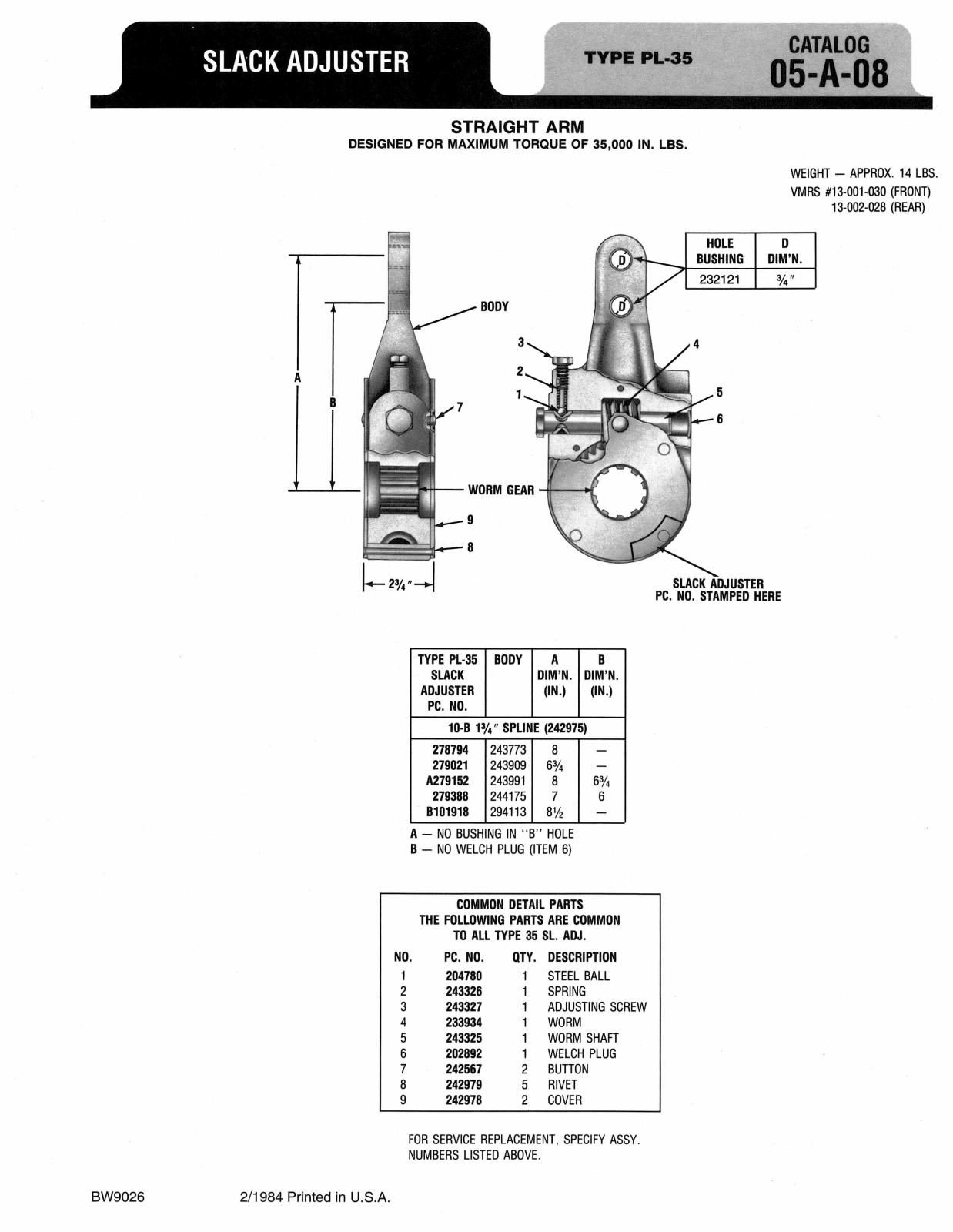 BENDIX 05-A-08 User Manual