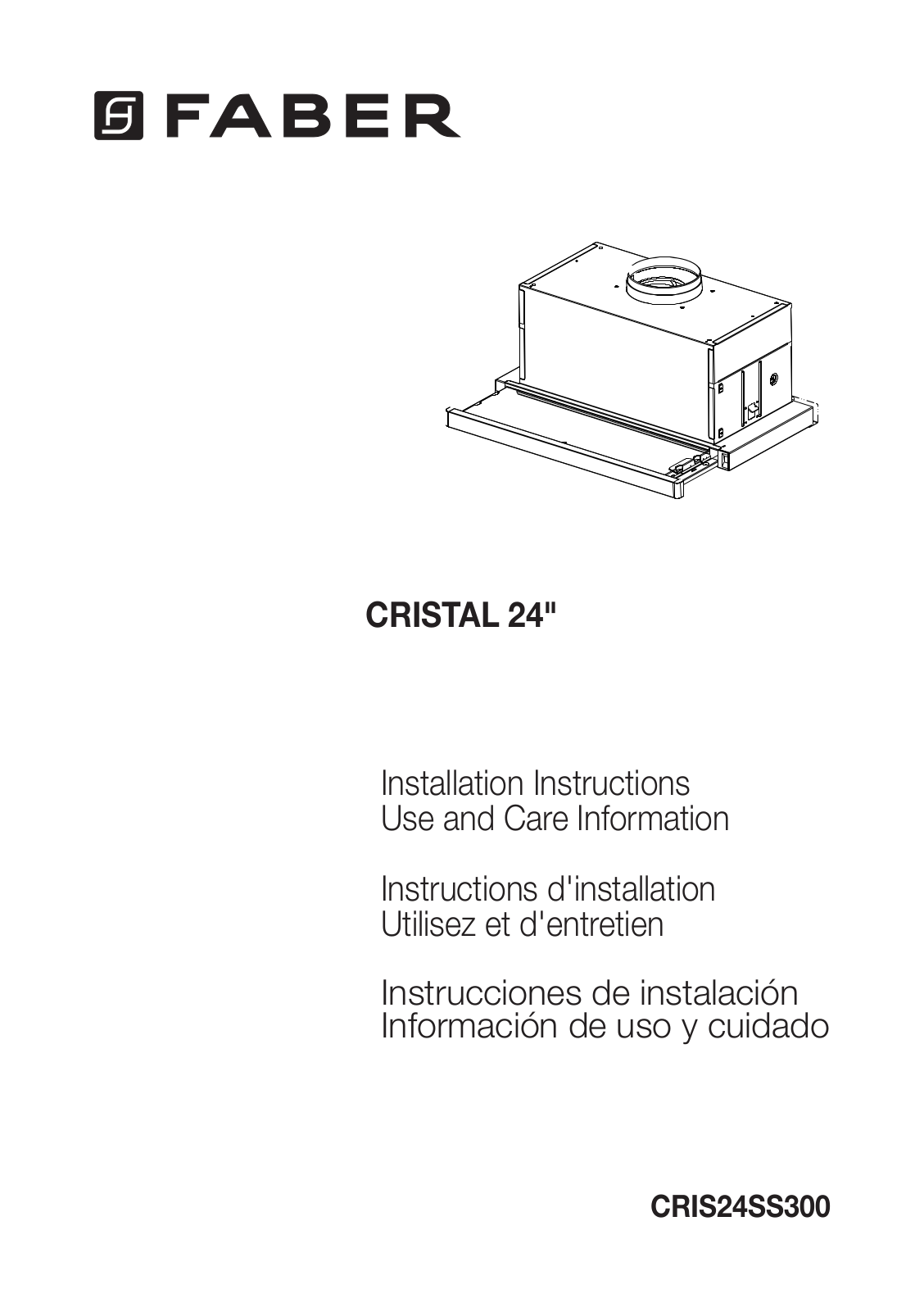 Faber CRIS24SS300 Installation manual