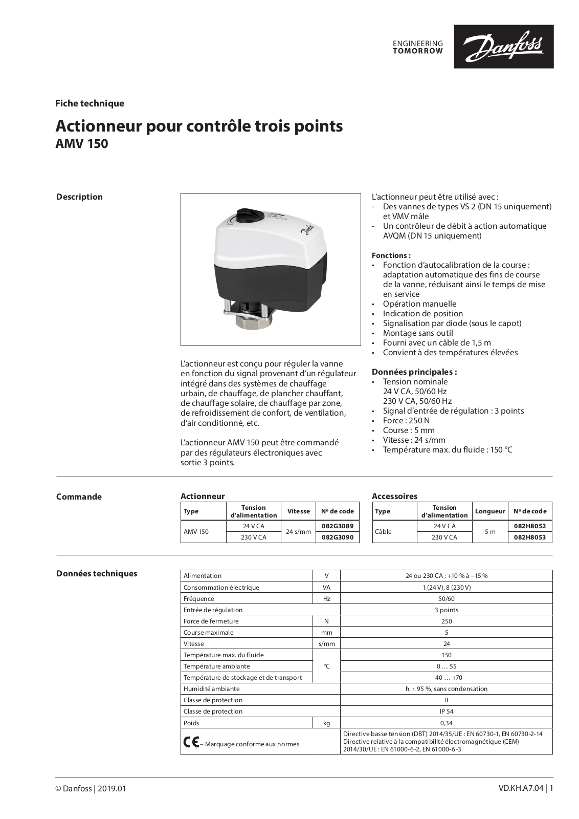 Danfoss AMV 150 Data sheet