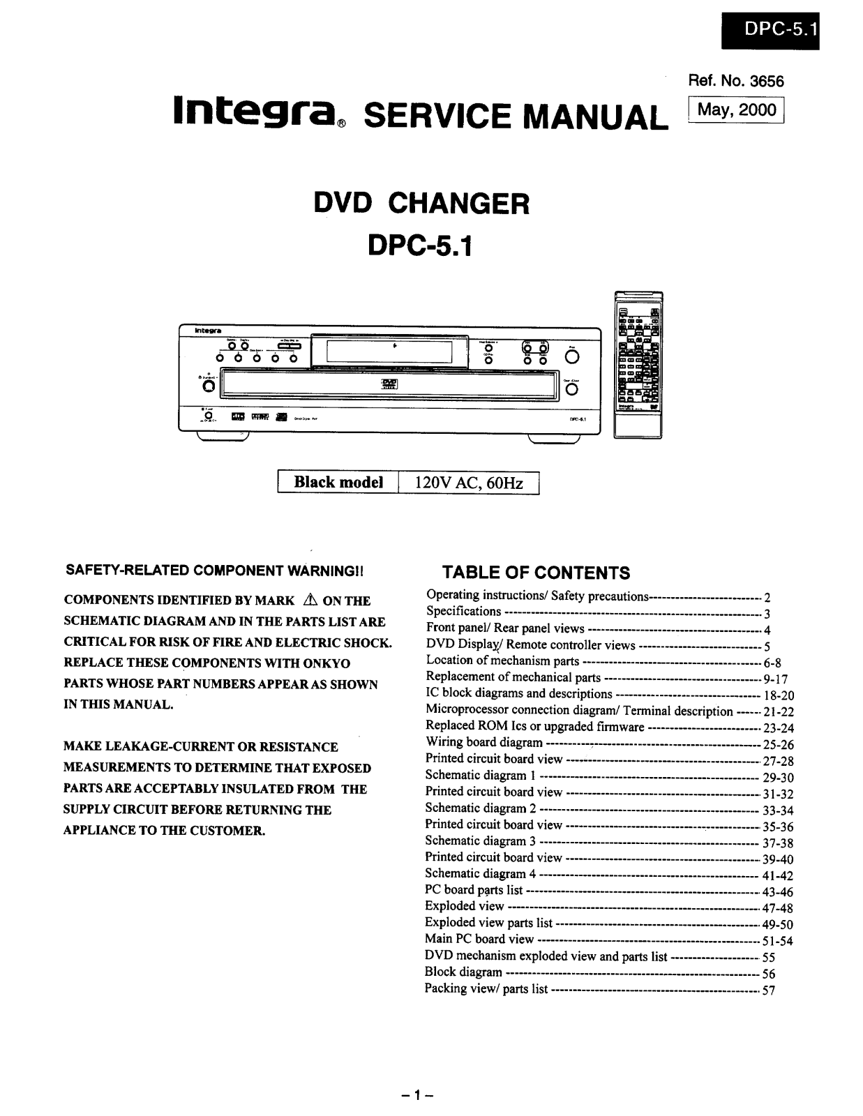 Onkyo DPC-5.1, DPC-5.1 Service manual