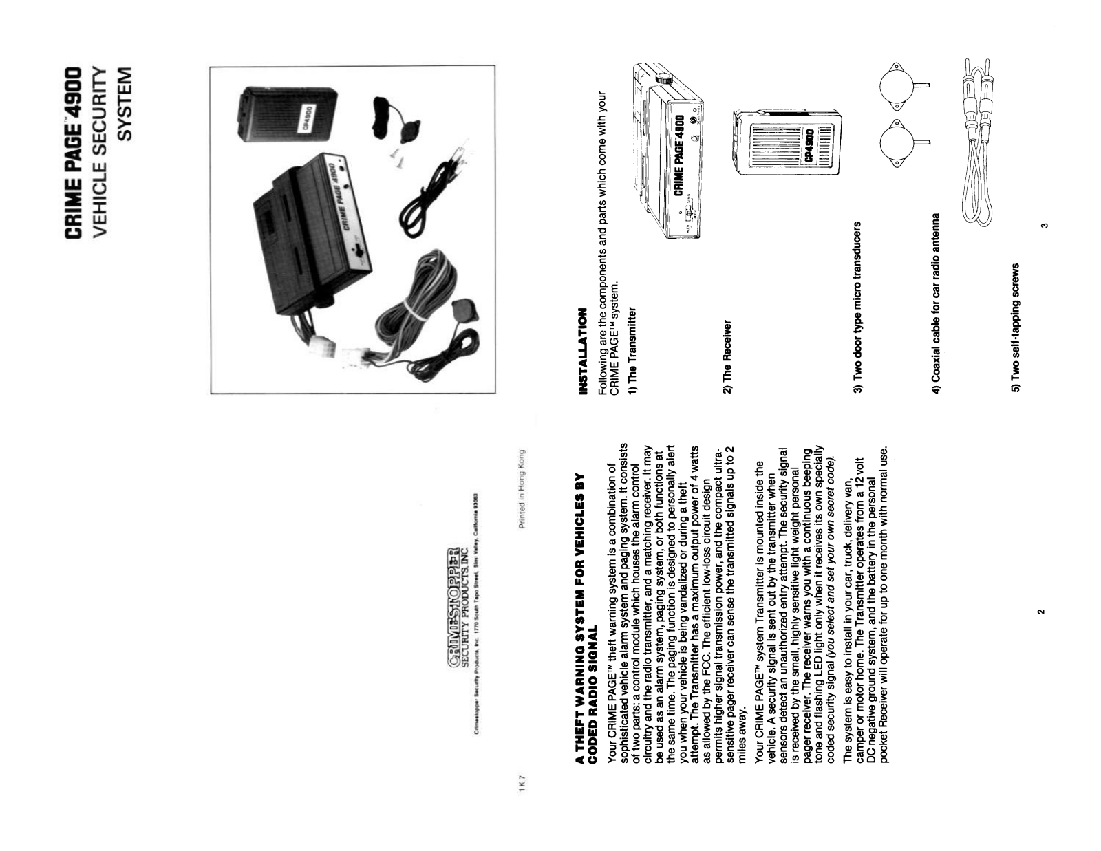 Crimestopper CP-4900 Operator's Manual