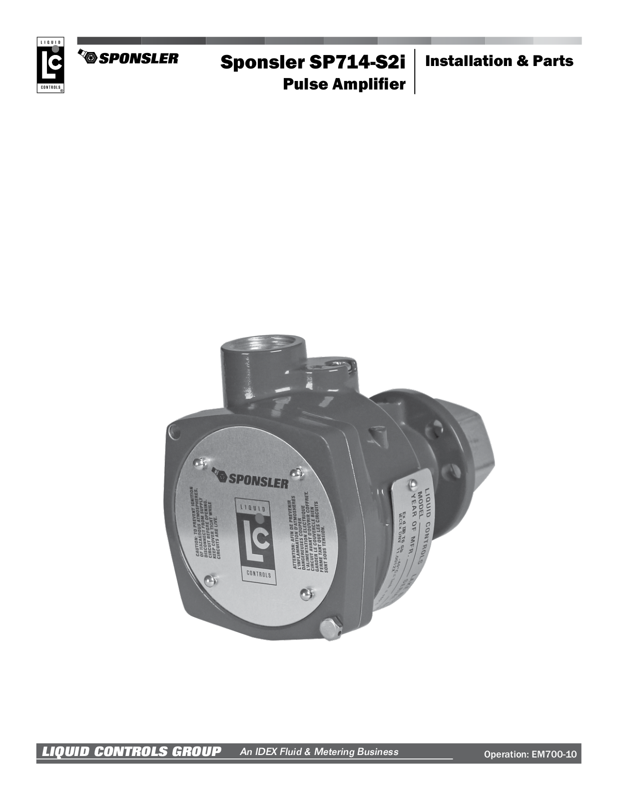 Liquid Controls SP714-S2i User Manual