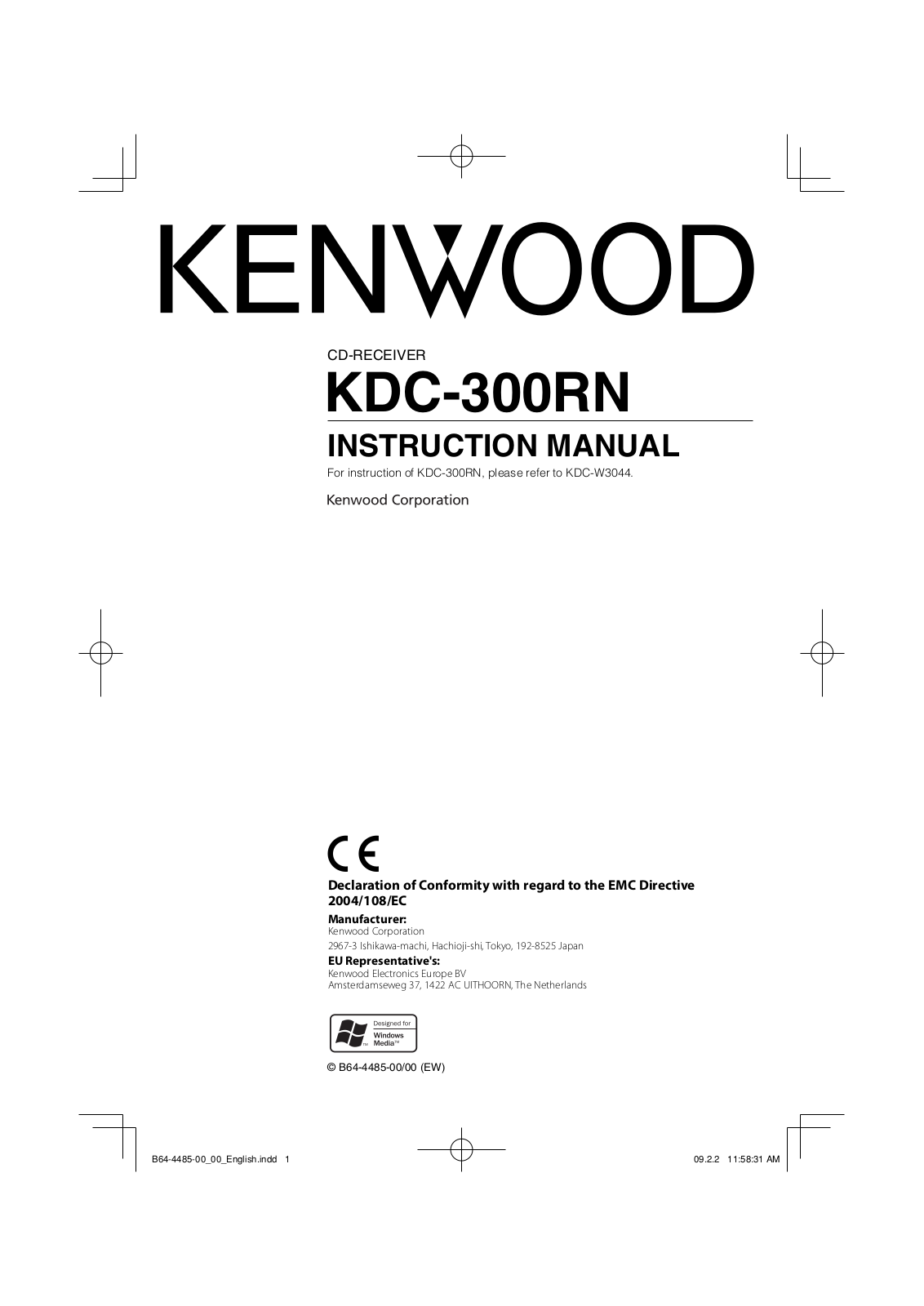 Kenwood KDC-300RN User Manual