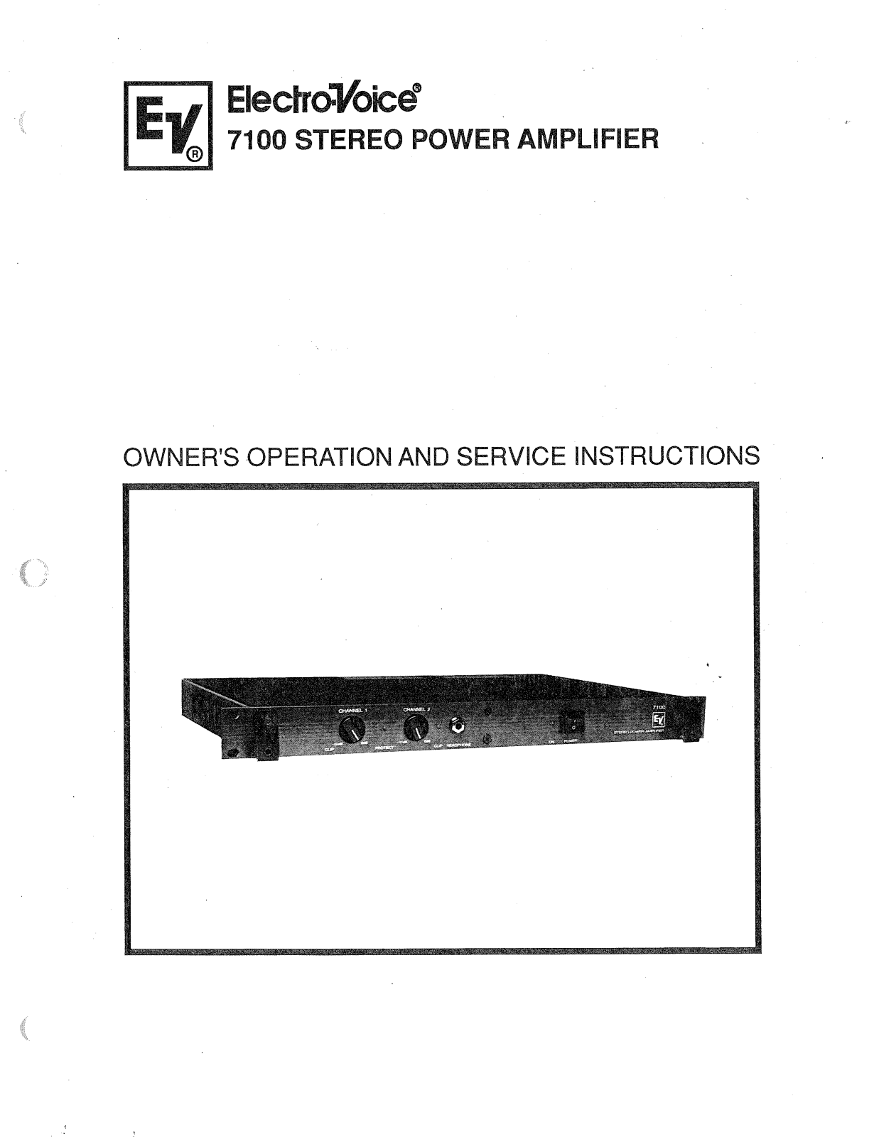 Electro-Voice 7100 User Manual