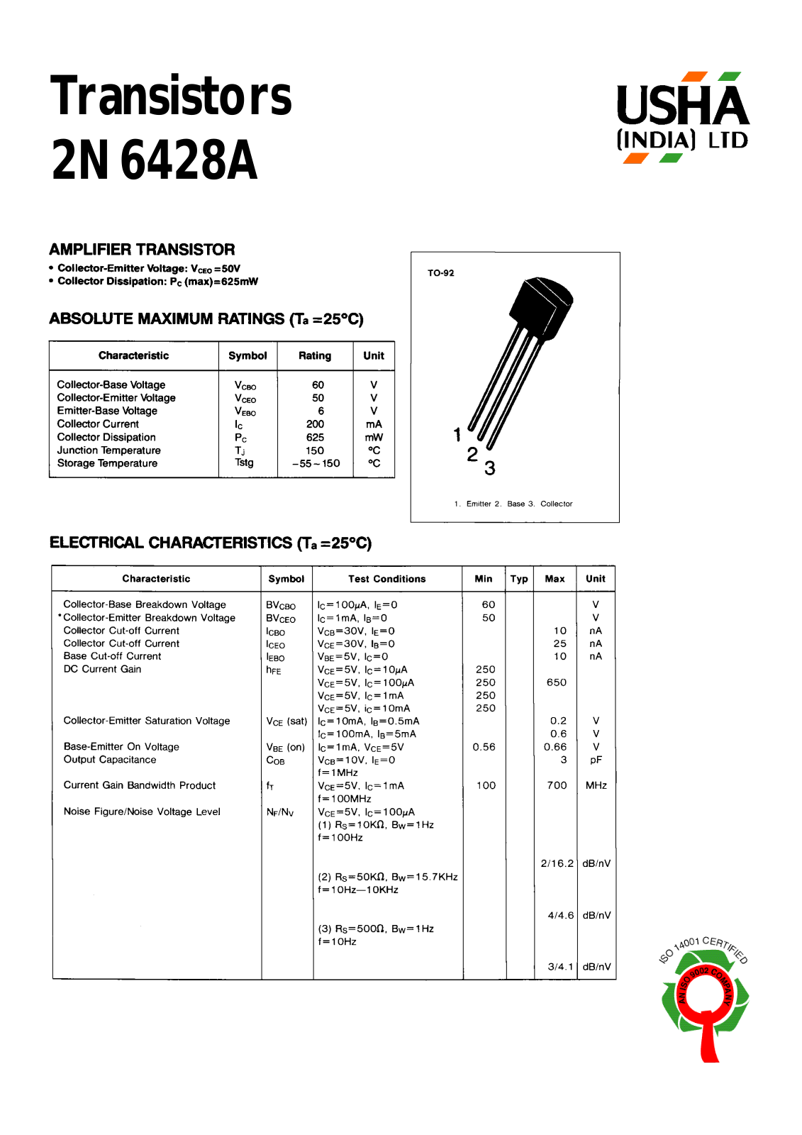 USHA 2N6428A Datasheet