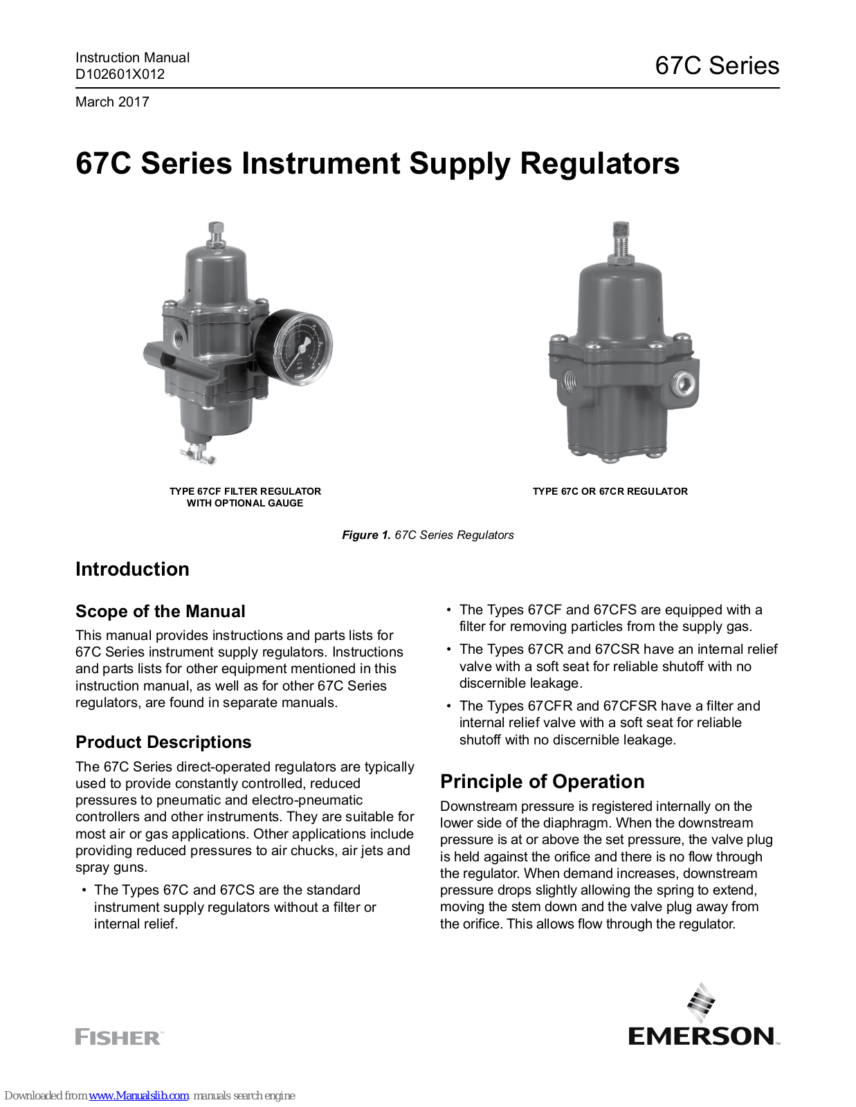 Emerson Fisher 67C Series, Fisher 67CR, Fisher 67CF, Fisher 67C, Fisher 67CSR Instruction Manual