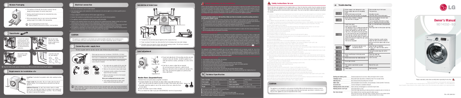 LG WD14039D Owner’s Manual