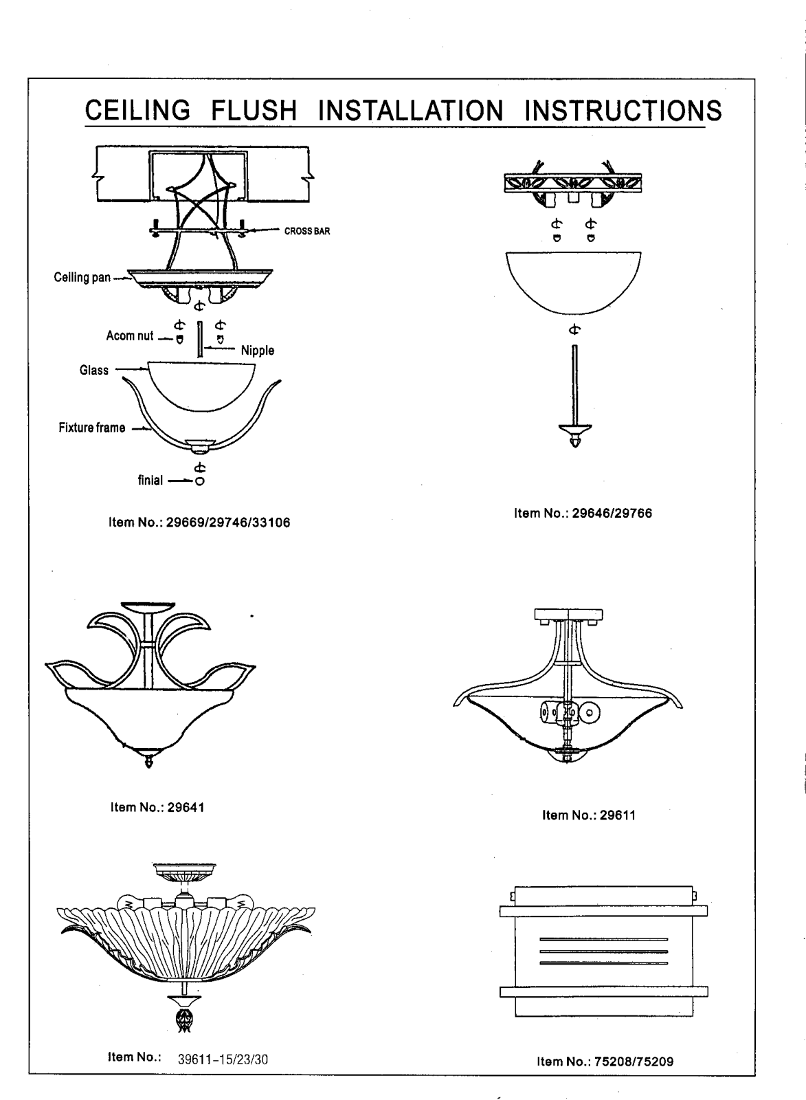 Triarch Ceiling Flush User Manual