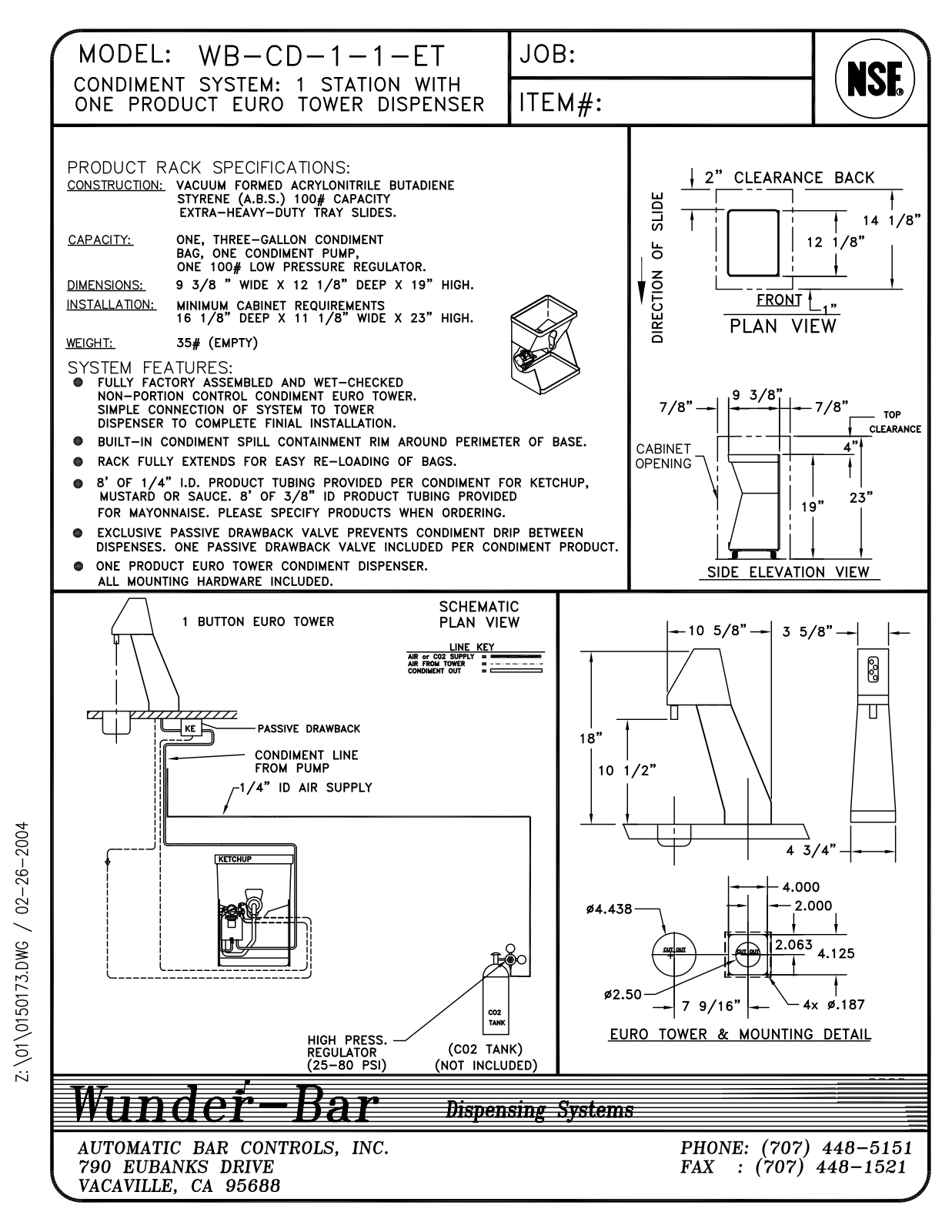 Wunder Bar WB-CD-1-1-ET User Manual