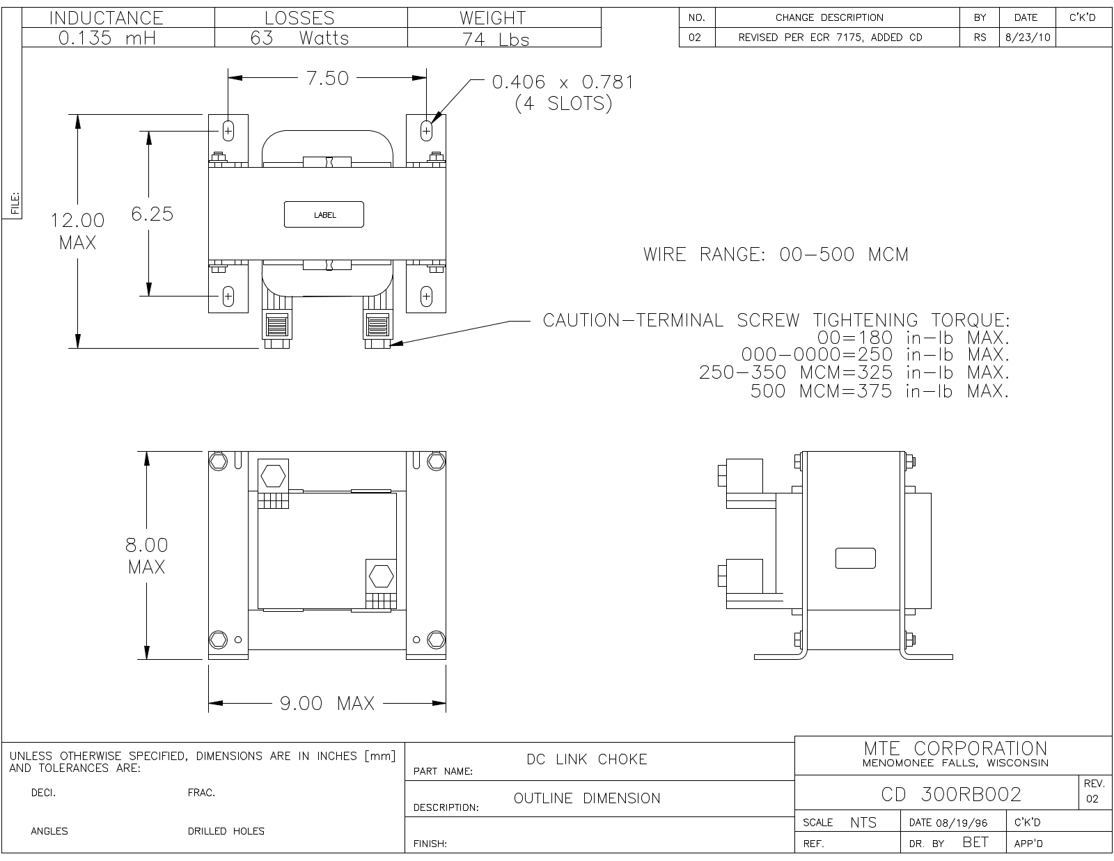 MTE CD 300RB002 CAD Drawings