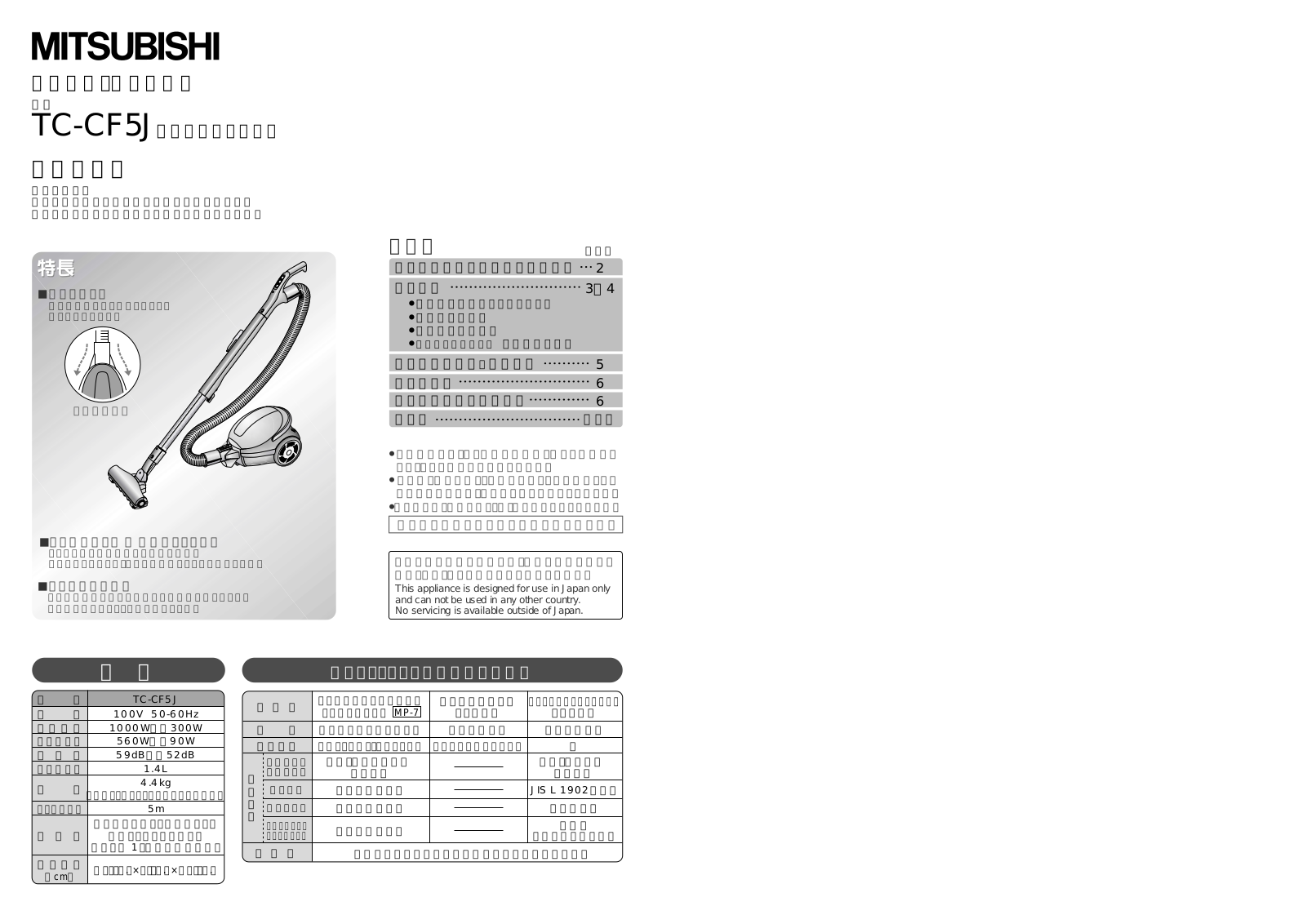 Melco TC-CF5J User Manual