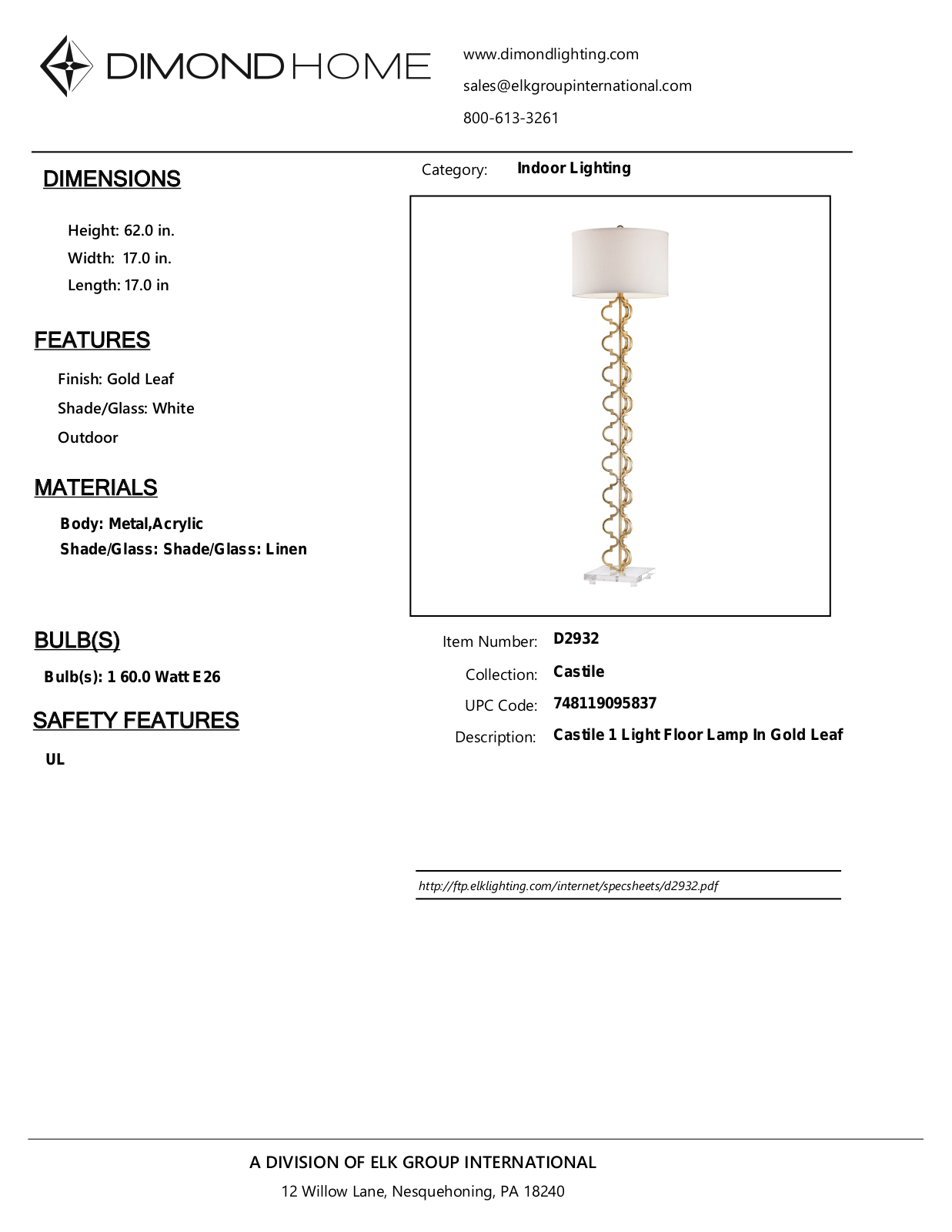 ELK Home D2932 User Manual