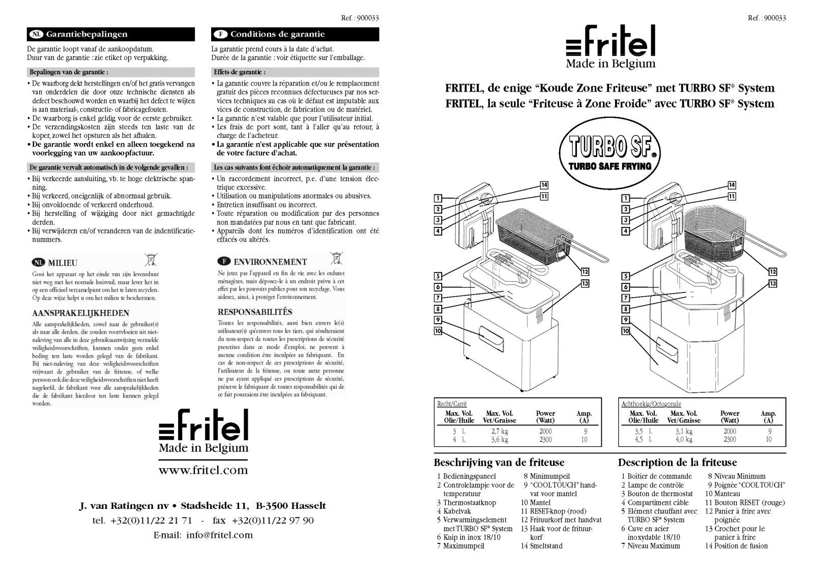 Fritel Comfort 30, Professional 35, Super 25, Comfort 40 User Manual