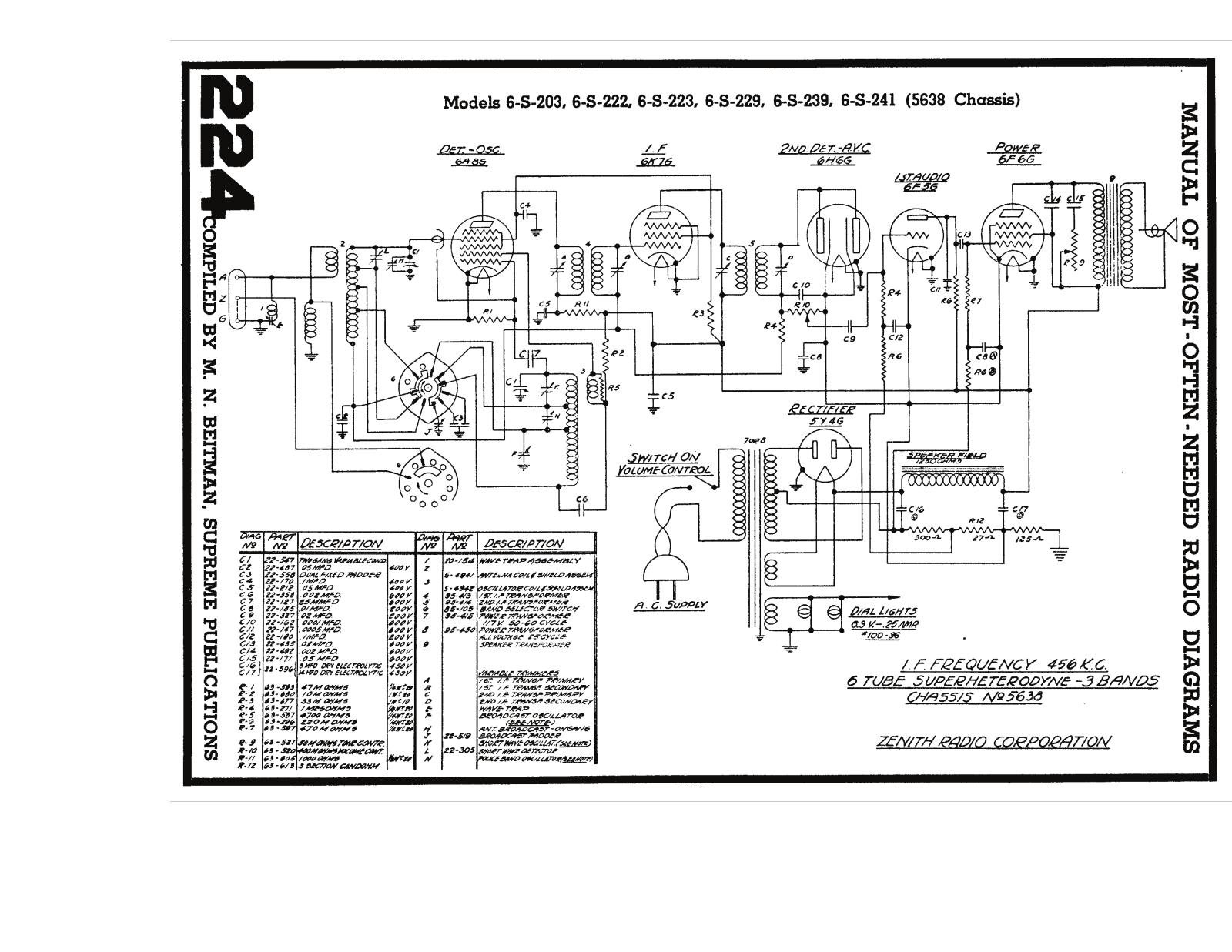 Zenith 5638 schematic