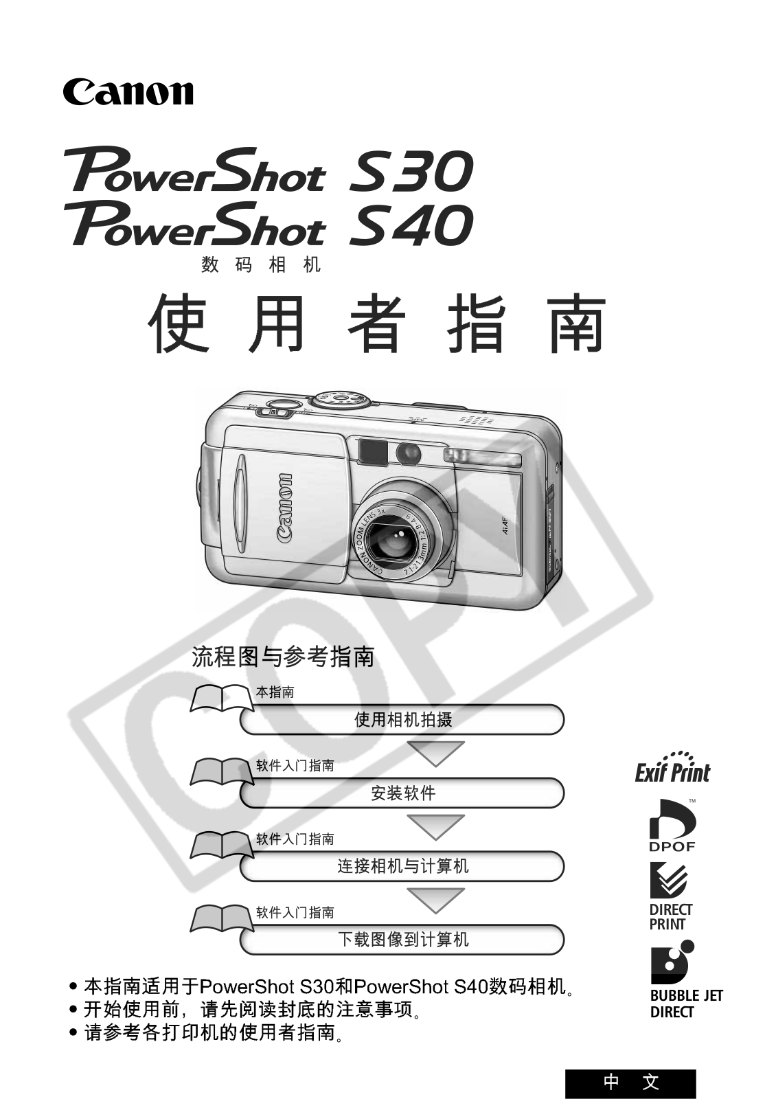 Canon S40, S30 User Manual