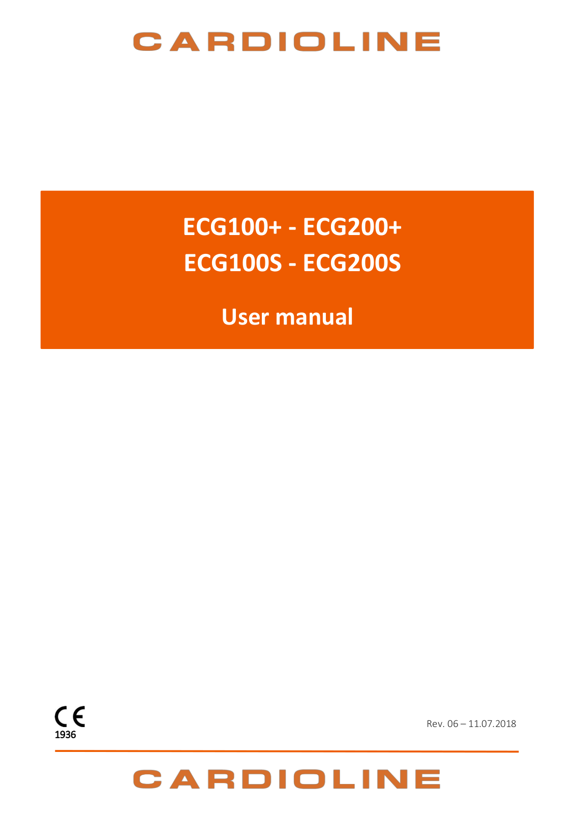 Cardioline ECG100+, ECG200+ User Manual