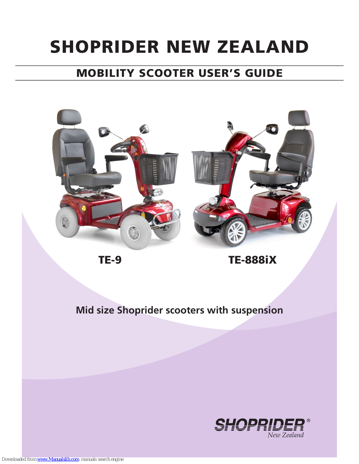 Shoprider TE-9, TE-888iX User Manual