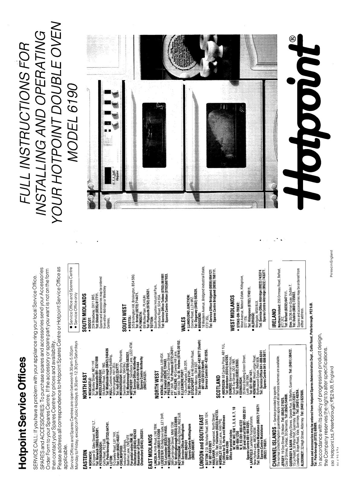 Hotpoint 6190 User Manual