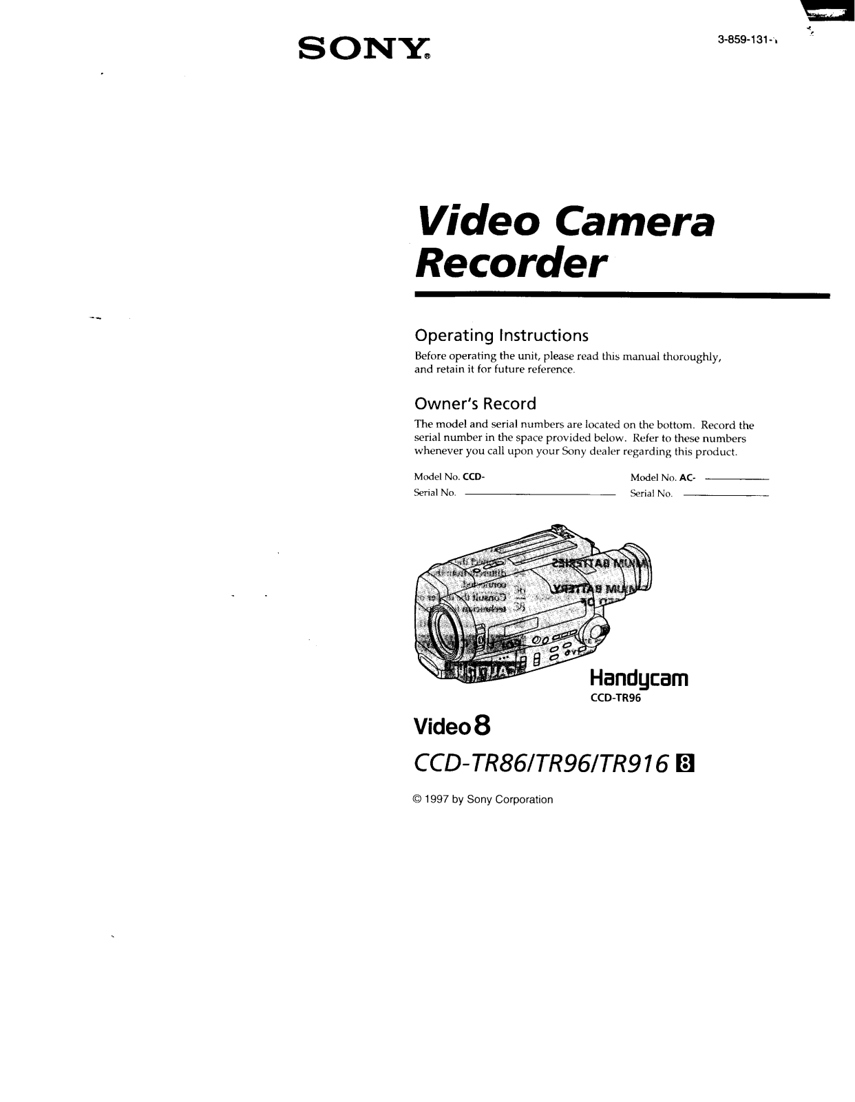 Sony PA821 User Manual