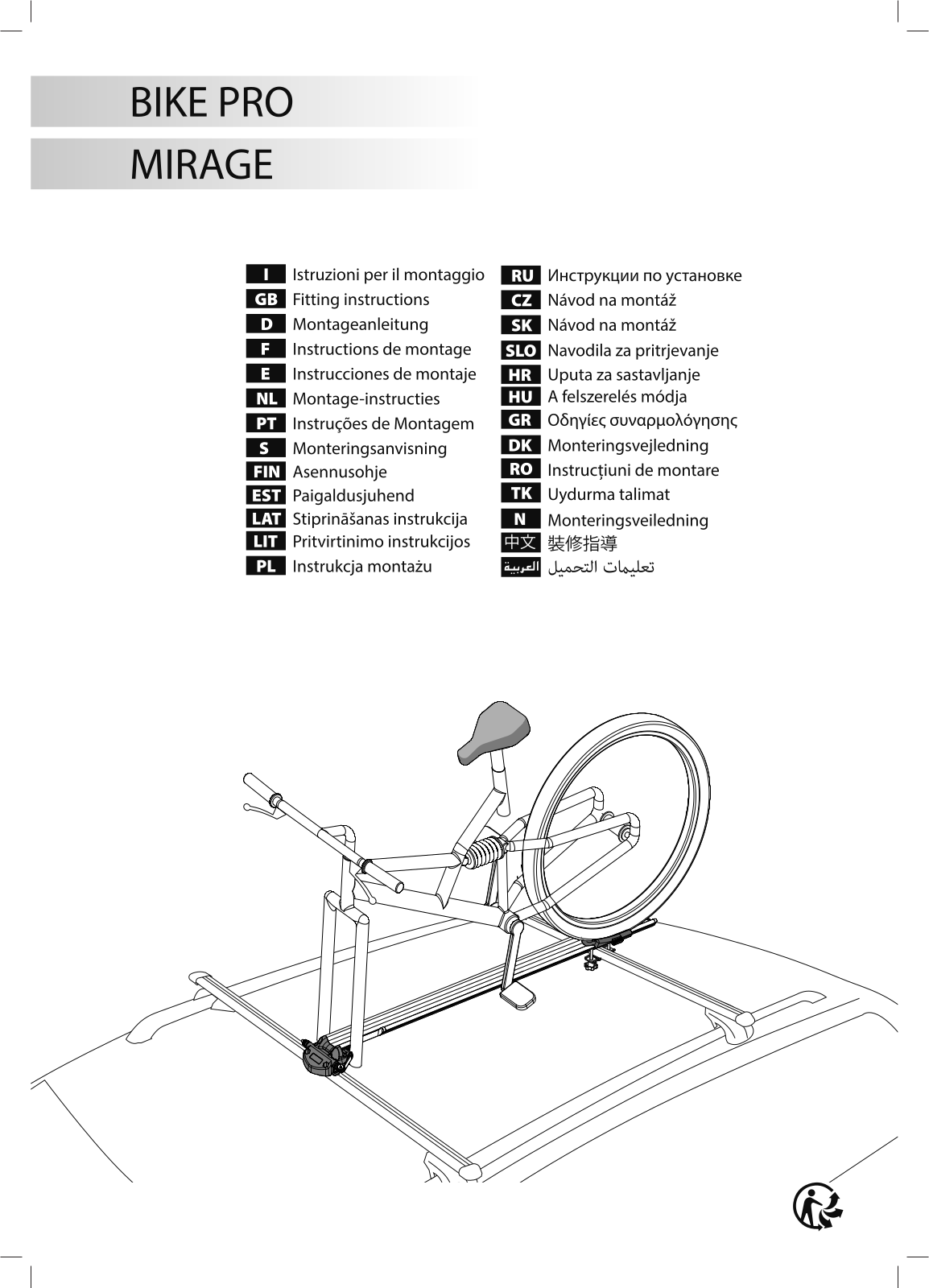 Menabo BIKE PRO User Manual