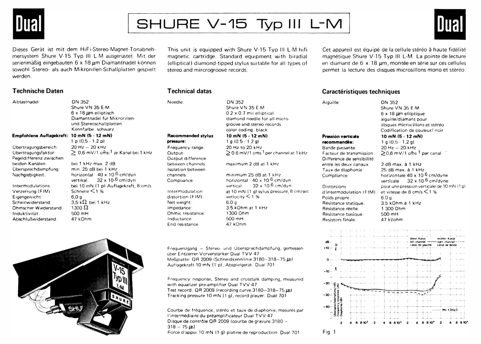 Dual V-15-III-L-M Owners Manual