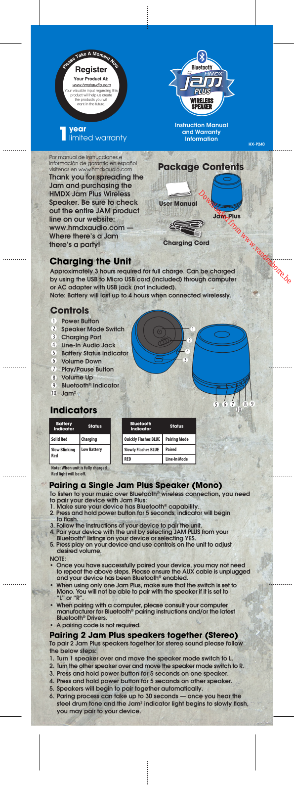 HMDX JAM PLUS User Manual