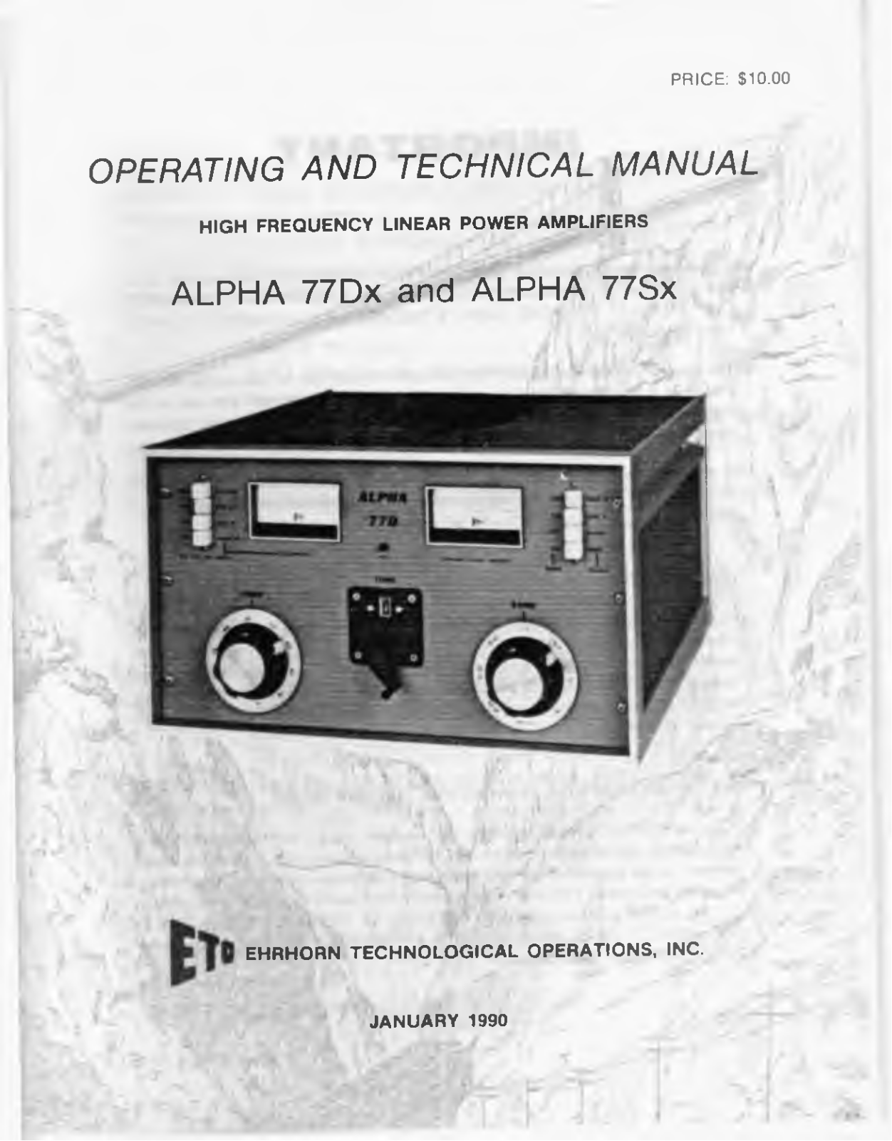 Ehrhorn Technological Operations ALPHA 77Sx, ALPHA 77Dx Service manual