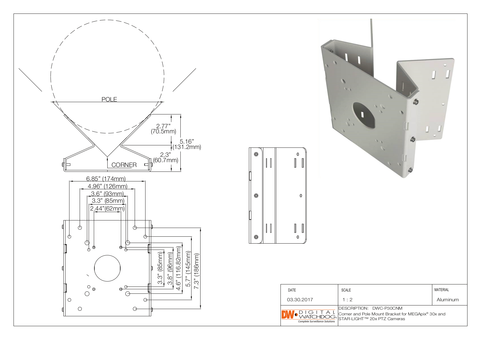 Digital Watchdog DWC-P30CNM Specsheet