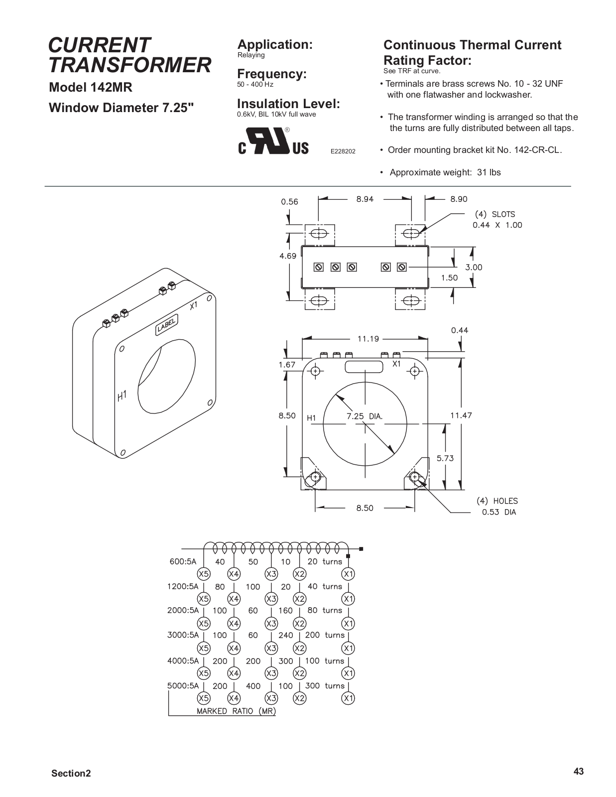 Crompton Instruments 142MR Data Sheet