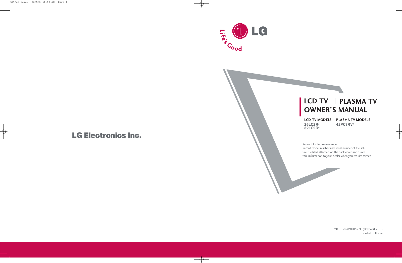 LG 42PC3RVUJ User Manual