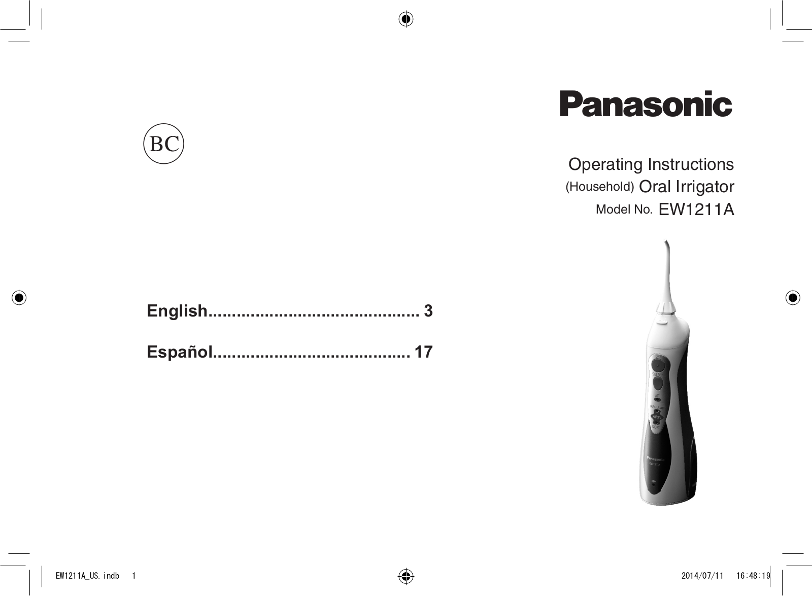 Panasonic ew-1211 Operation Manual