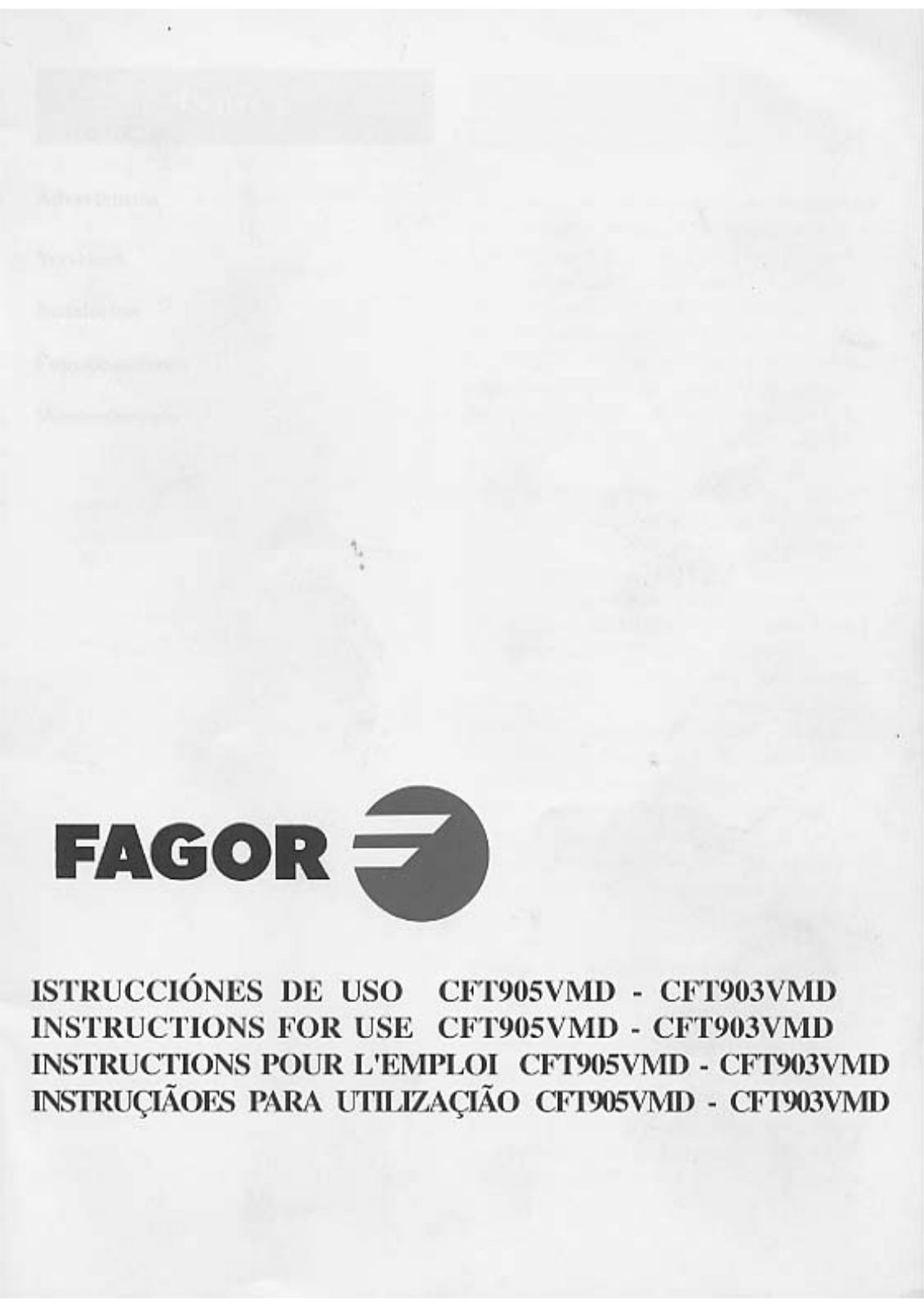 Fagor CFT-905VMD User Manual