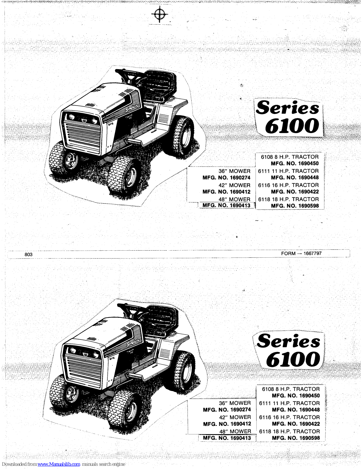 Simplicity 1690274, 1690450, 1690412, 1690422, 1690448 Operator's Manual